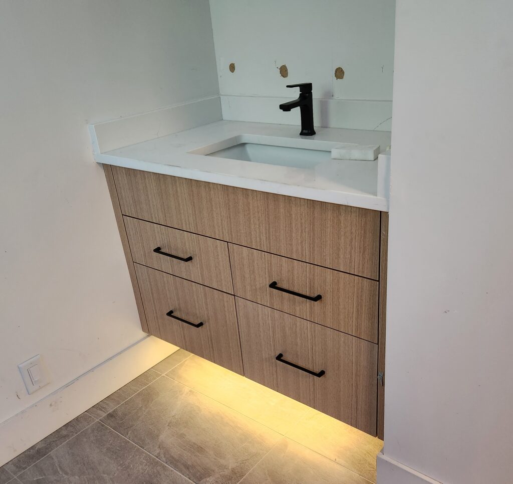 Floating bathroom vanity